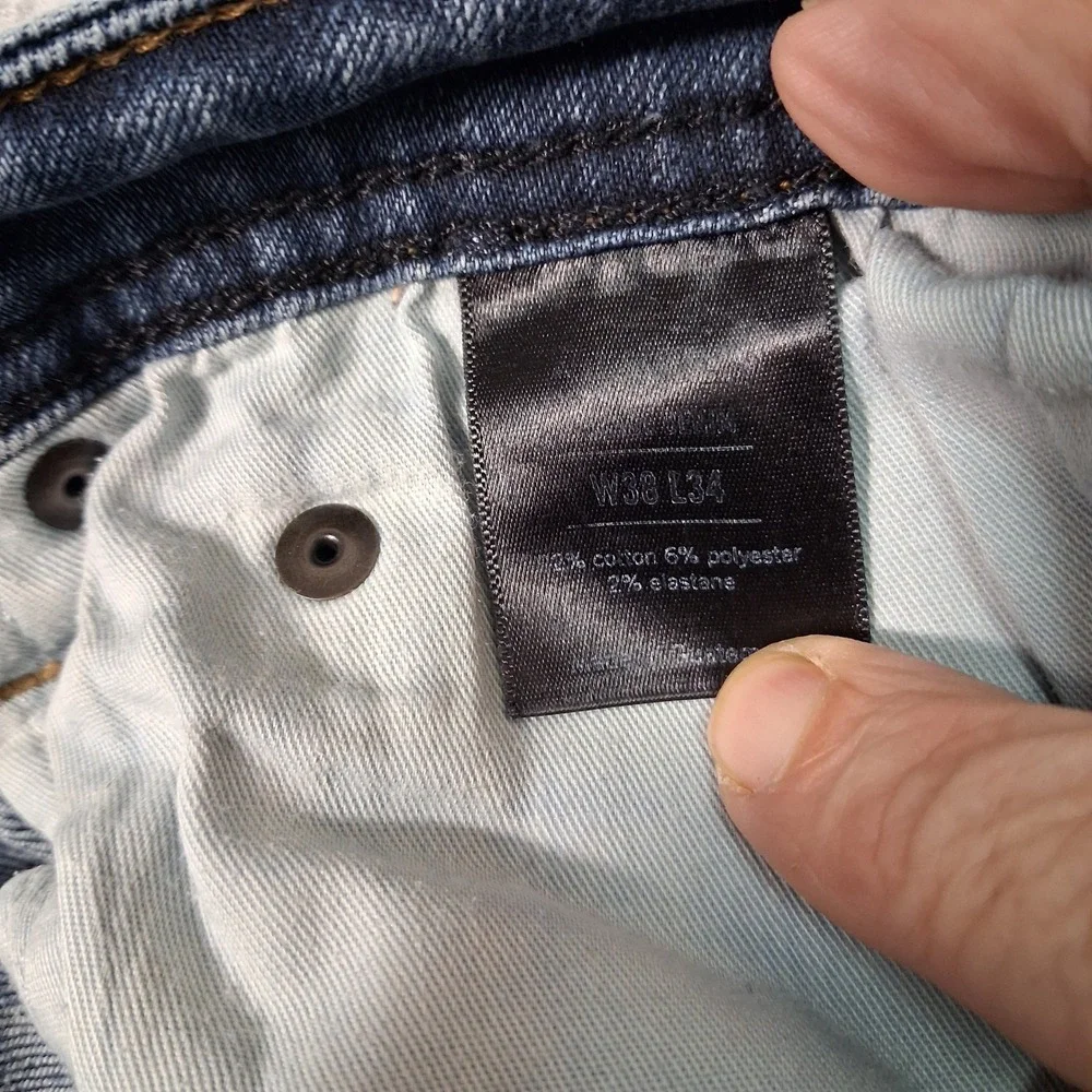 Revtown Jeans Mens 38x34 Blue Sharp Denim Stretch Straight Leg Pants